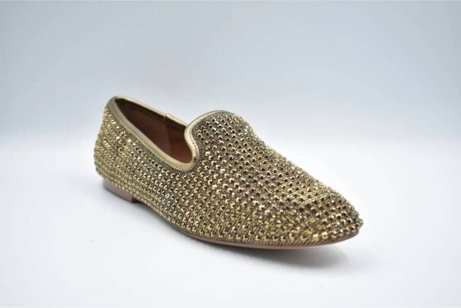 Kurt Geiger Gouden Loafer Flats Yellow Dames