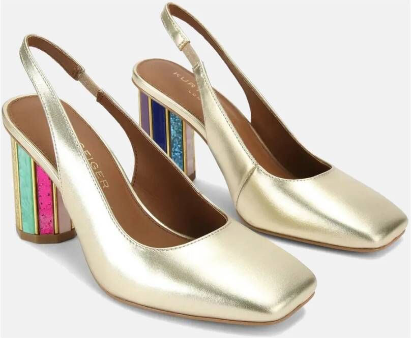 Kurt Geiger Gouden Perspex Slingback Hakken met Glitter Yellow Dames