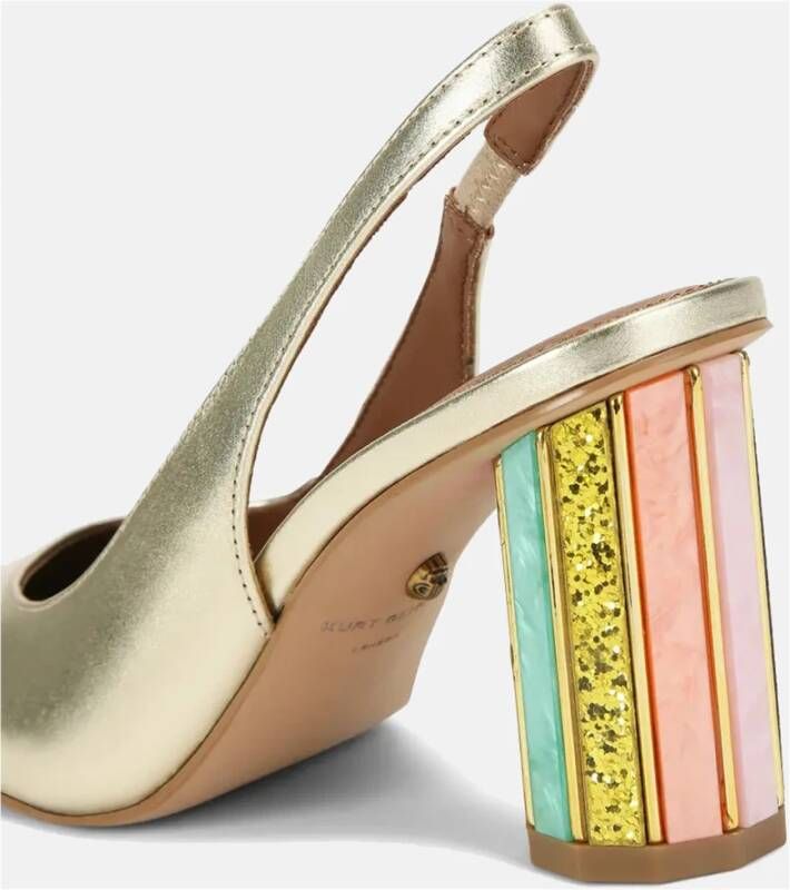 Kurt Geiger Gouden Perspex Slingback Hakken met Glitter Yellow Dames