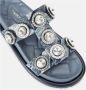 Kurt Geiger Kristal Denim Sandalen Gewatteerde Binnenzool Blue Dames - Thumbnail 5