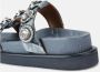 Kurt Geiger Kristal Denim Sandalen Gewatteerde Binnenzool Blue Dames - Thumbnail 6