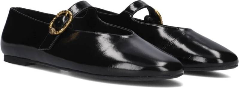 Kurt Geiger Mayfair Ballet Zwarte Leren Ballerina's Black Dames