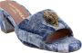 Kurt Geiger Dames Slippers Kensington Block Mule Denim Jeansblauw - Thumbnail 7