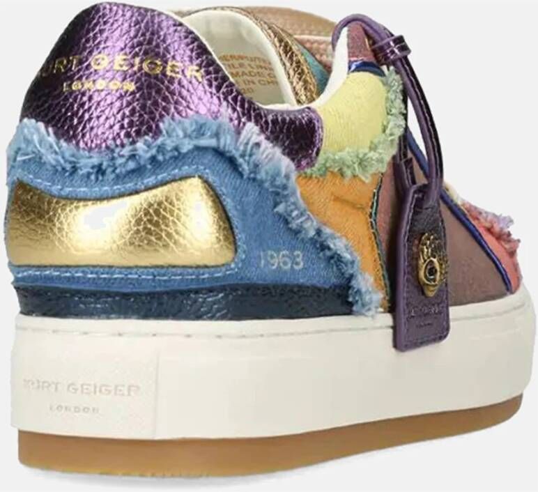 Kurt Geiger Multikleur Denim Sneakers met Metallic Details Multicolor Dames