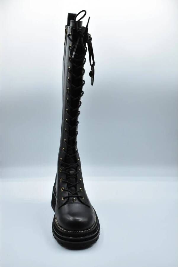 Kurt Geiger Zwarte Leren Chelsea Combatlaarzen Black Dames