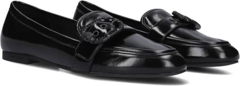 Kurt Geiger Zwarte Leren Loafers met Strass Gesp Black Dames