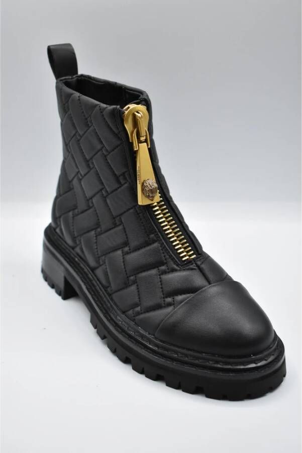 Kurt Geiger Zwarte Leren Ritslaars Black Dames