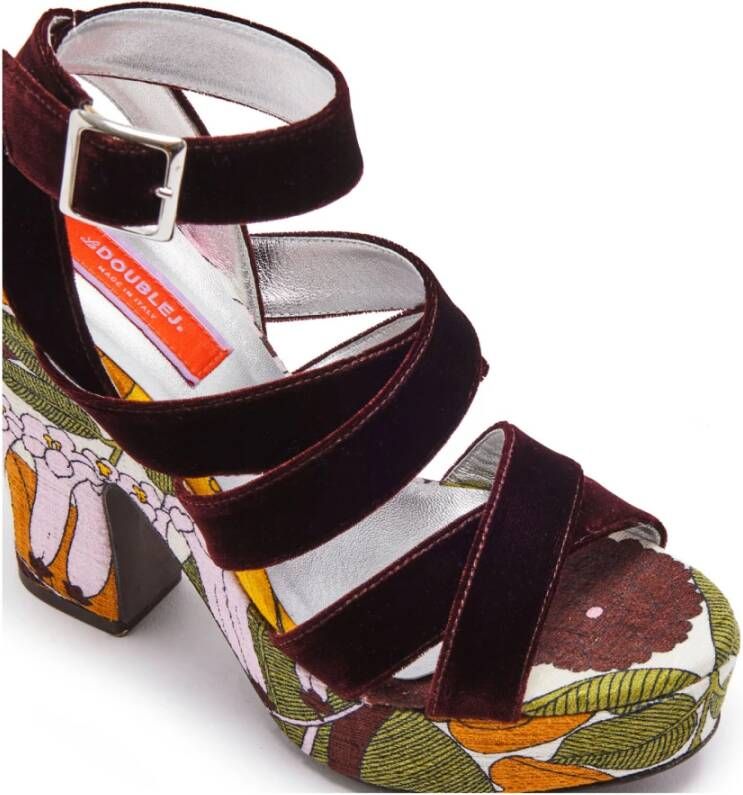 La DoubleJ Power-Printed Medal Wedge Sandalen Meerkleurig Dames