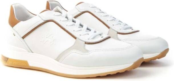 LA MARTINA Leren Sneakers met Suède Detail White Heren