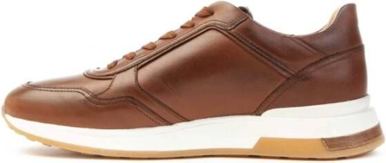 LA MARTINA Leren Sneakers met Suède Profiel Brown Heren