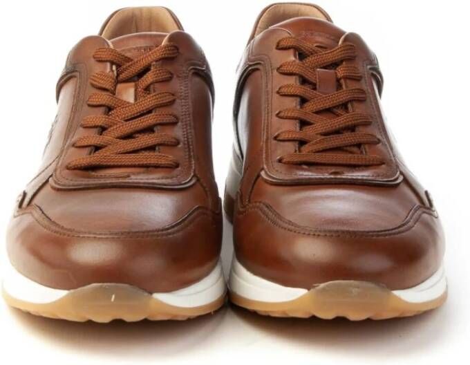 LA MARTINA Leren Sneakers met Suède Profiel Brown Heren