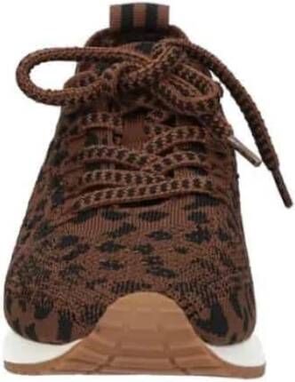 la strada Gebreide Luipaard Sportieve Sneakers Brown Dames