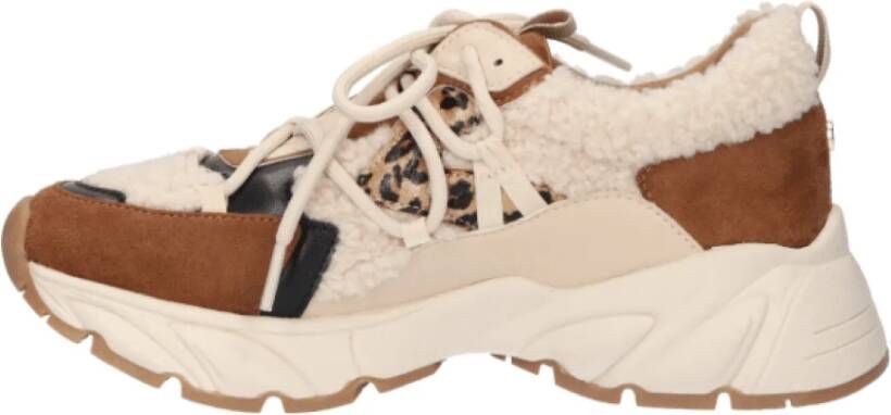 la strada Leopard Teddy Chunky Sneaker Brown Dames