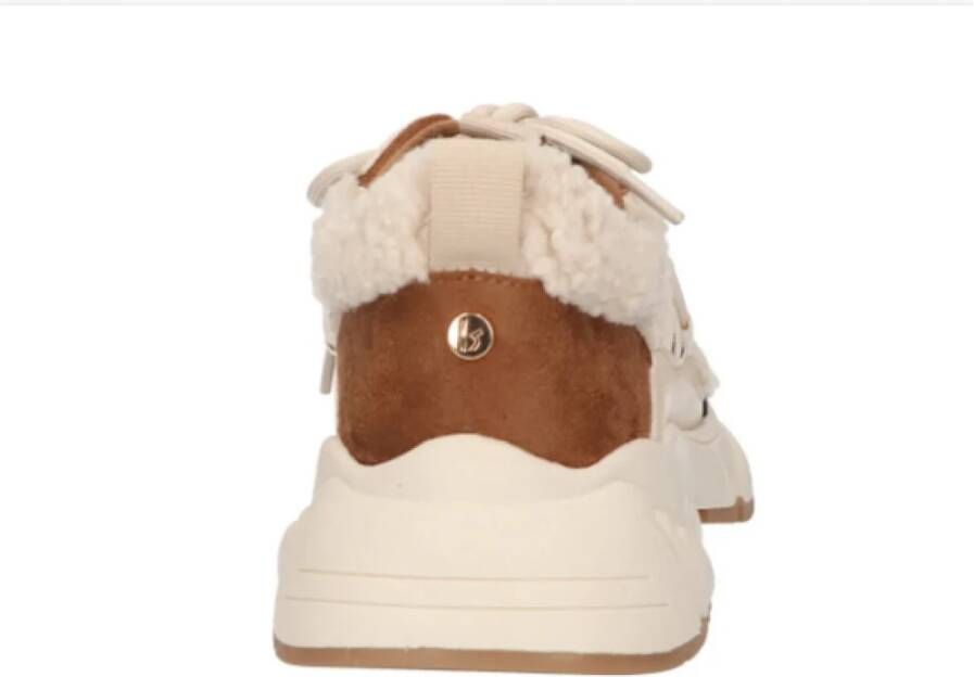 la strada Leopard Teddy Sneaker met Camel Accents Brown Dames