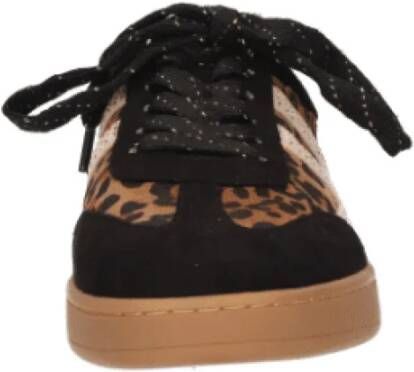 la strada Sneaker met Luipaardprint en Gouden Details Brown Dames