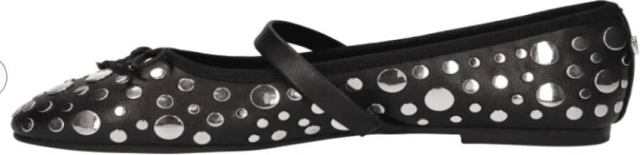 la strada Stijlvolle Zwarte Loafer met Zilveren Studs Black Dames