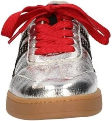 la strada Zilver Rode Sneaker met Memory Foam Gray Dames