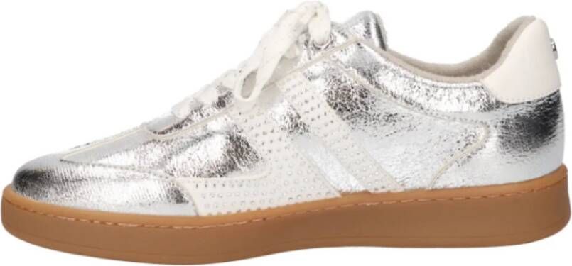 la strada Zilveren Sneaker met Strass Detail Gray Dames