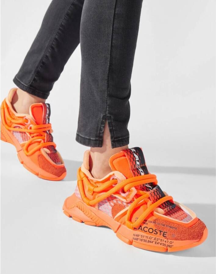 Lacoste Actieve Runway Sneakers Oranje Logo Rubber Orange Dames