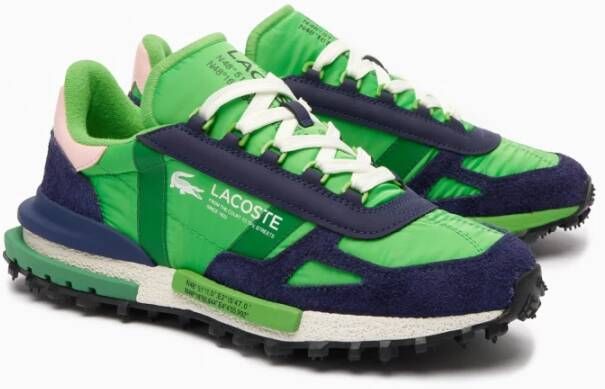 Lacoste Actieve Textiel Groen & Marine Sneaker Multicolor Heren