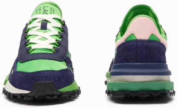 Lacoste Actieve Textiel Groen & Marine Sneaker Multicolor Heren