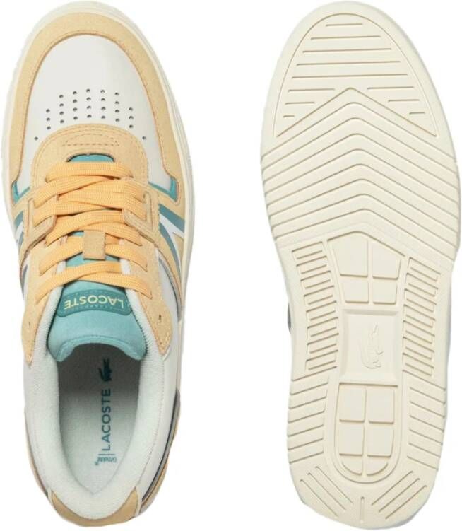 Lacoste Ambachtelijke Lage Sneakers Geel Off White Multicolor Dames