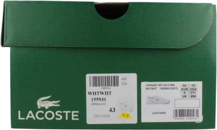 Lacoste Carnaby Sneakers Set White Heren