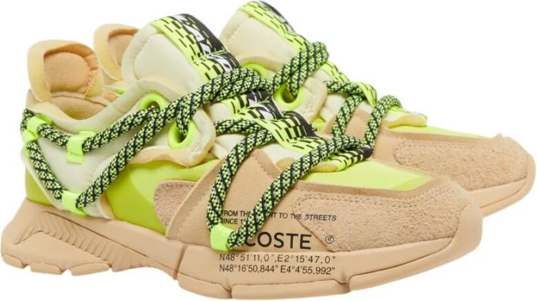 Lacoste Gele Sneakers voor Mannen Yellow Heren