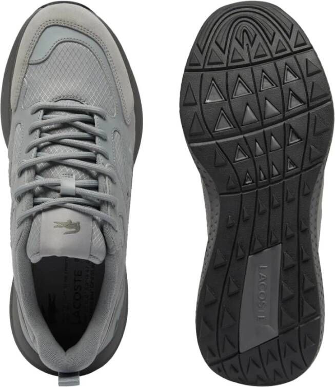 Lacoste Grijze vetersneaker Sportieve stijl Gray Heren