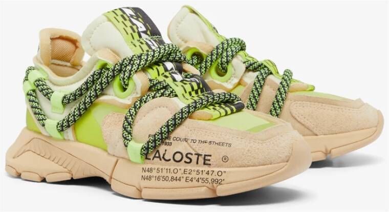 Lacoste Groene L003 Runway Sneakers Beige Heren