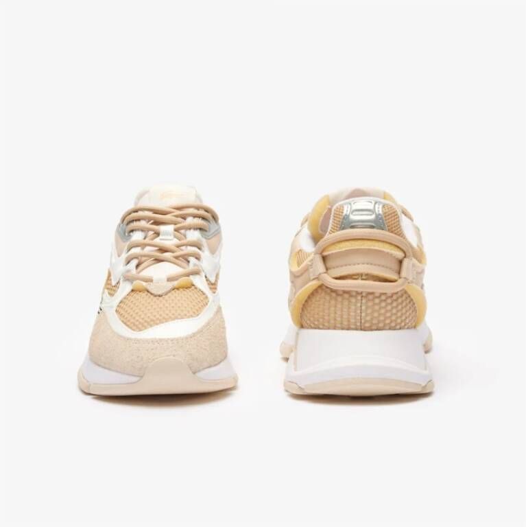 Lacoste Mesh Sneakers Beige Synthetisch Ronde Neus Beige Heren