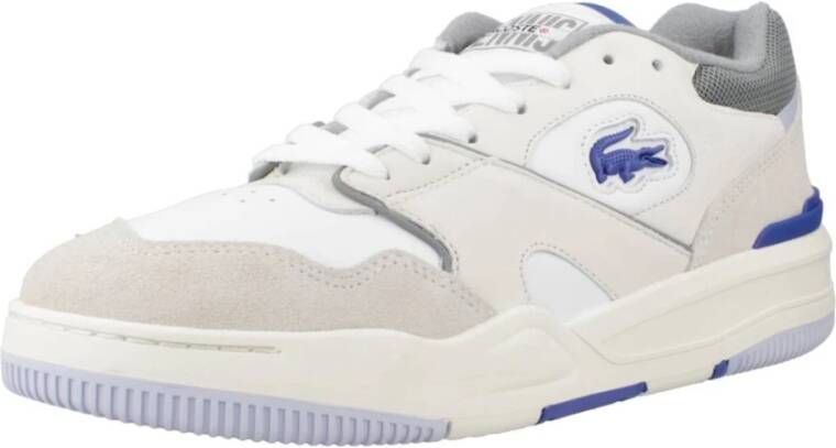 Lacoste Leren Logo Sneakers voor Mannen Beige Heren