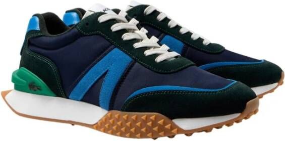 Lacoste Nylon en Leren Sportschoenen Blauw Heren