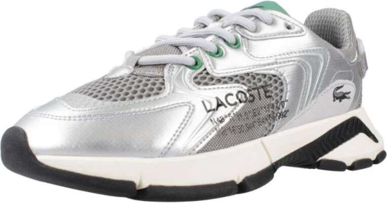 Lacoste Neo Textiel en Leren Sneakers Gray Dames