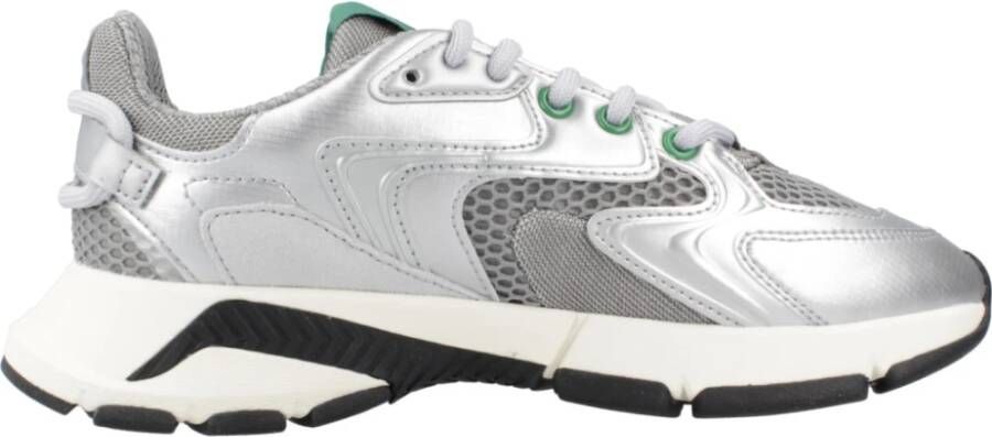 Lacoste Neo Textiel en Leren Sneakers Gray Dames