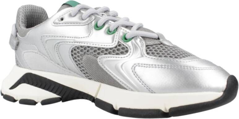 Lacoste Neo Textiel en Leren Sneakers Gray Dames