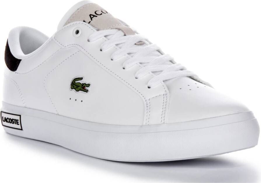 Lacoste Wit Zwart Leren Sneakers Mannen White Heren