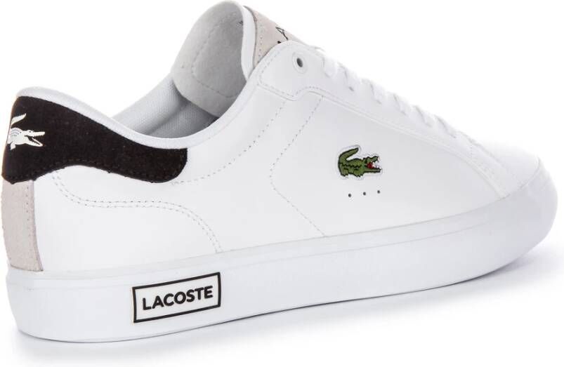 Lacoste Wit Zwart Leren Sneakers Mannen White Heren