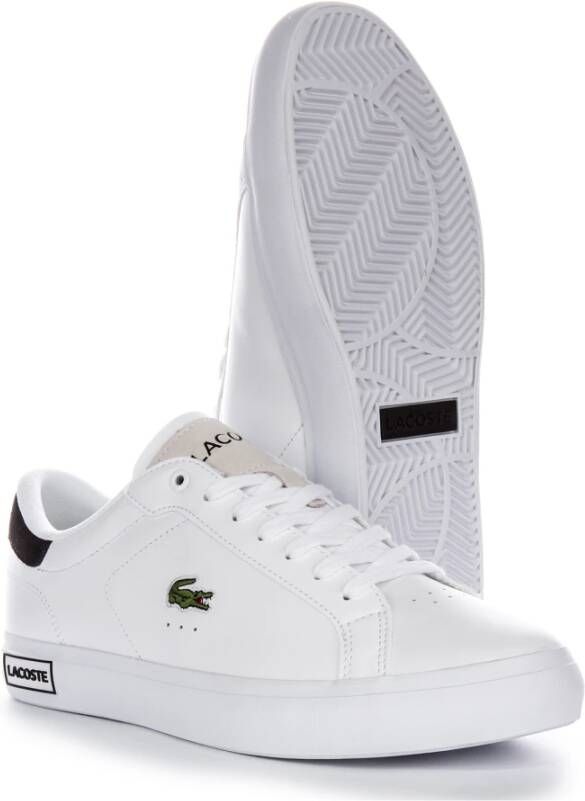 Lacoste Wit Zwart Leren Sneakers Mannen White Heren