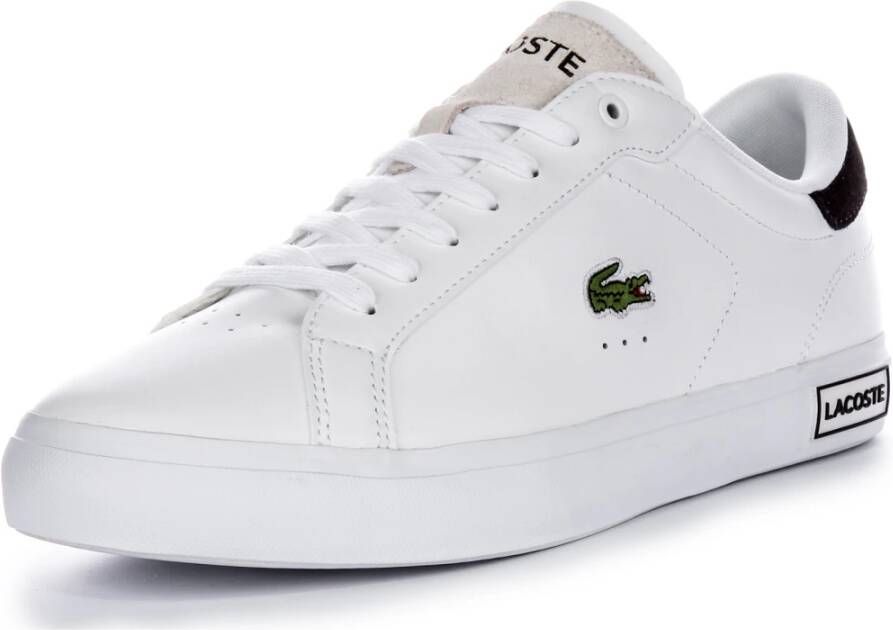 Lacoste Wit Zwart Leren Sneakers Mannen White Heren