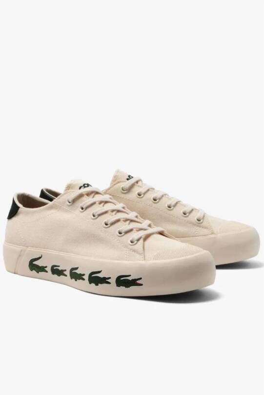 Lacoste Witte Gripshot Textiel Sneakers Beige Heren