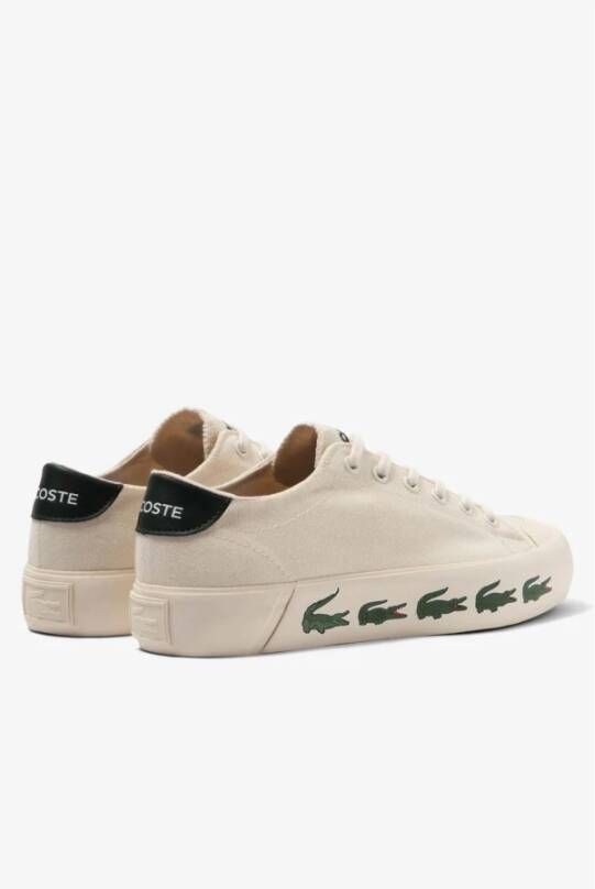 Lacoste Witte Gripshot Textiel Sneakers Beige Heren