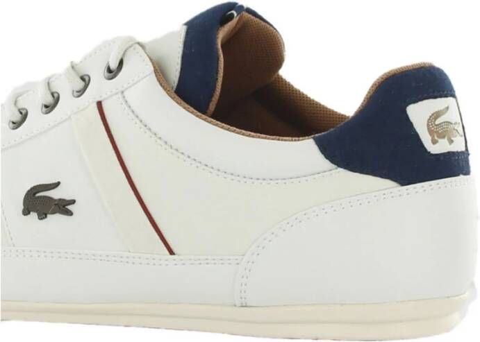 Lacoste Witte Sneakers met Metalen Logo White Heren