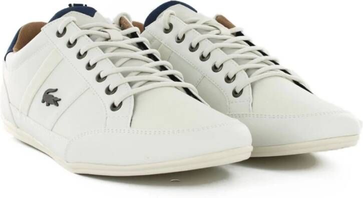 Lacoste Witte Sneakers met Metalen Logo White Heren