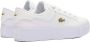 Lacoste Logo Sneaker Mat Leer Label Reliëf White Dames - Thumbnail 16