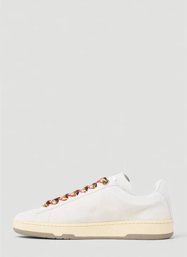 Lanvin Aztec-Weave Vetersluiting Suède Sneakers Beige Heren