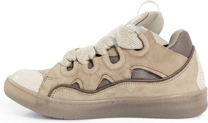 Lanvin Grijze Nubuk Leren Sneakers Gray Heren