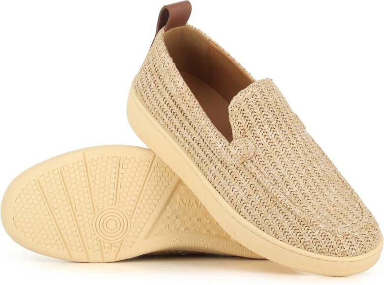 Lanvin Beige Slipper in Rafia met Leren Details Beige Heren