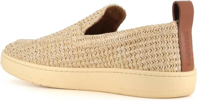 Lanvin Beige Slipper in Rafia met Leren Details Beige Heren