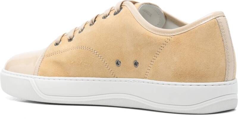 Lanvin Beige Suède Lage Sneakers Beige Heren